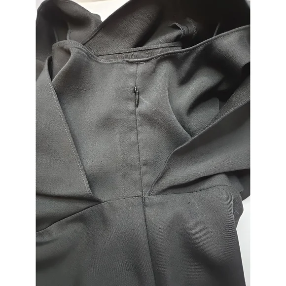 Vince. Women's Black V-Neck Flutter Sleeve Bias Cut Midi Dress Size 6 - Picture 10 of 13